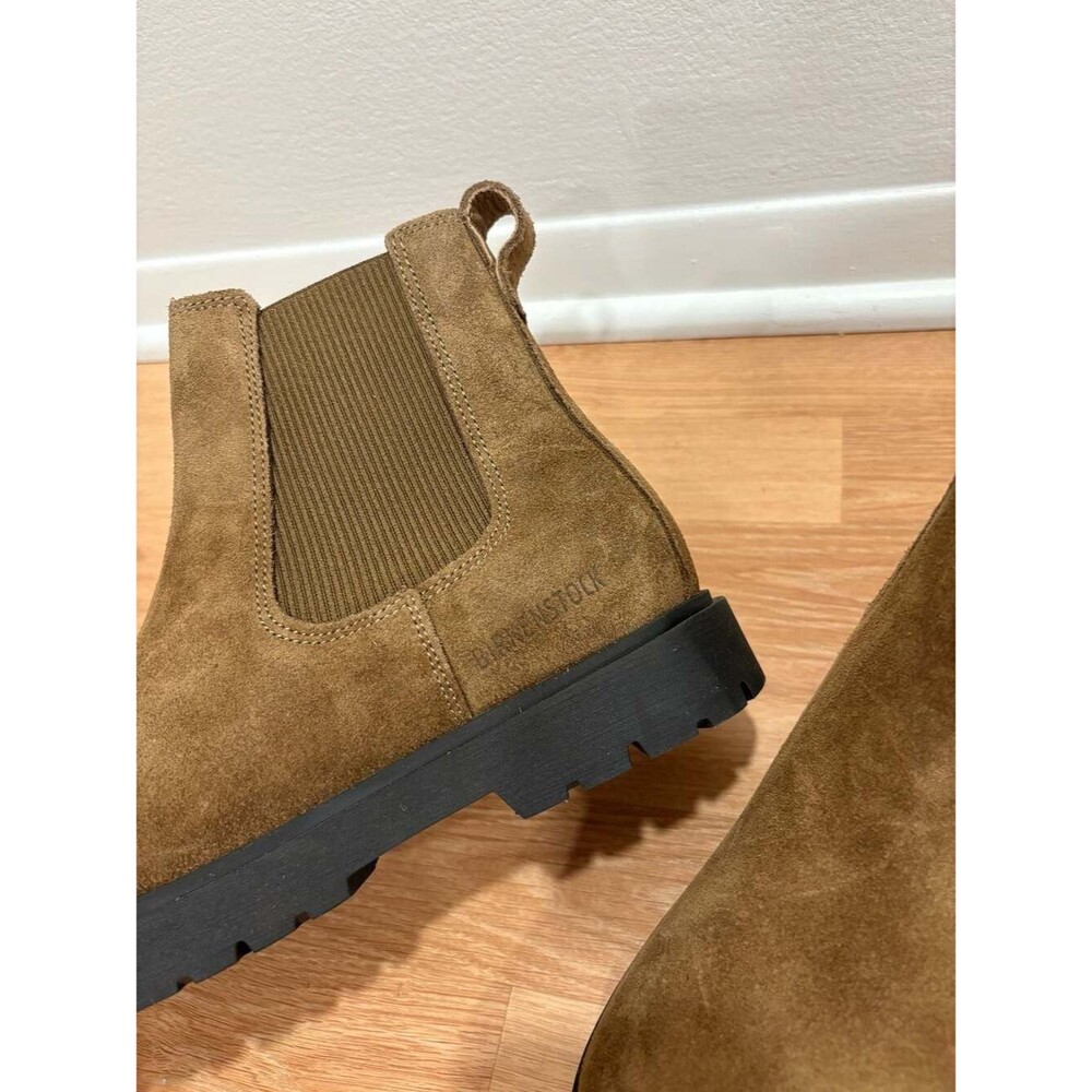 Birkenstock Highwood Slip On Suede Leather Chelsea Boots in Dark Tea - Picture 5 of 6